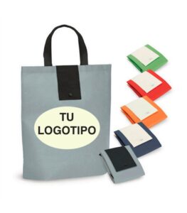 BOLSA de TELA PLEGABLE PERSONALIZABLE  (min 250 unidades)